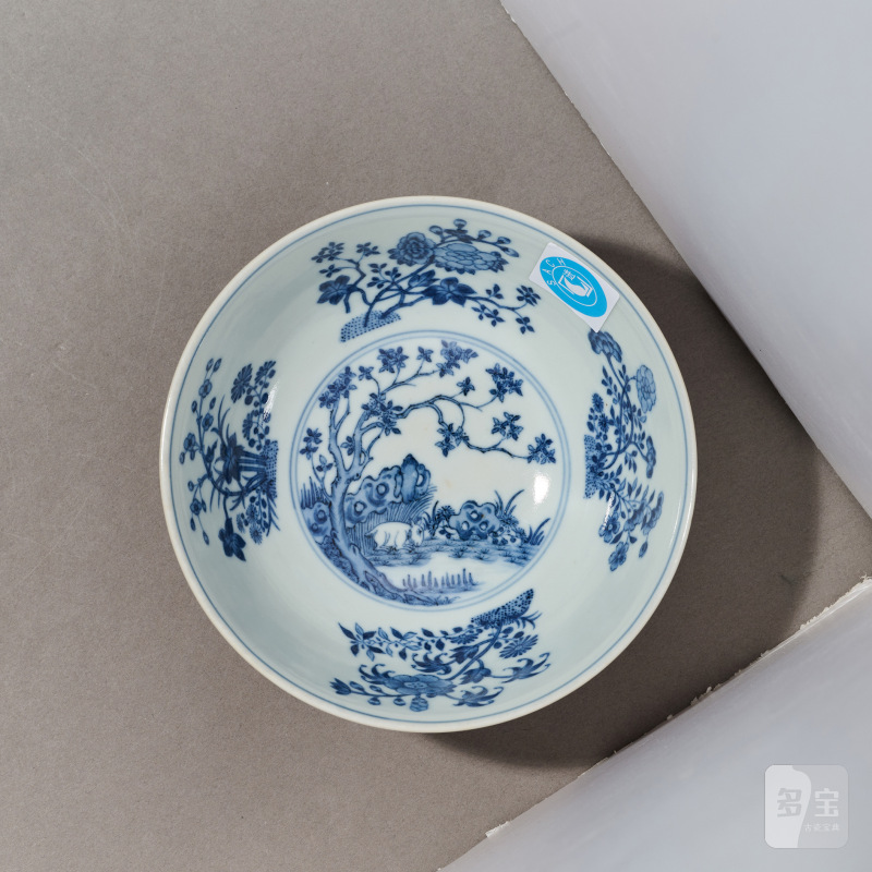 清道光 粉地轧道洋彩开光丹桂飘香纹膳碗 - 图11